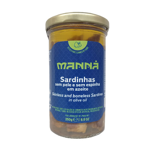 Sardinas sin Piel y sin Espina con Aceite de Oliva Manná (Tarro)