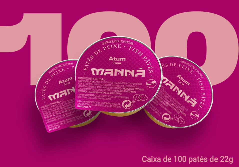 Paté de Atún caja de 100 un. de 22g Manná - Manná - 5601721732017