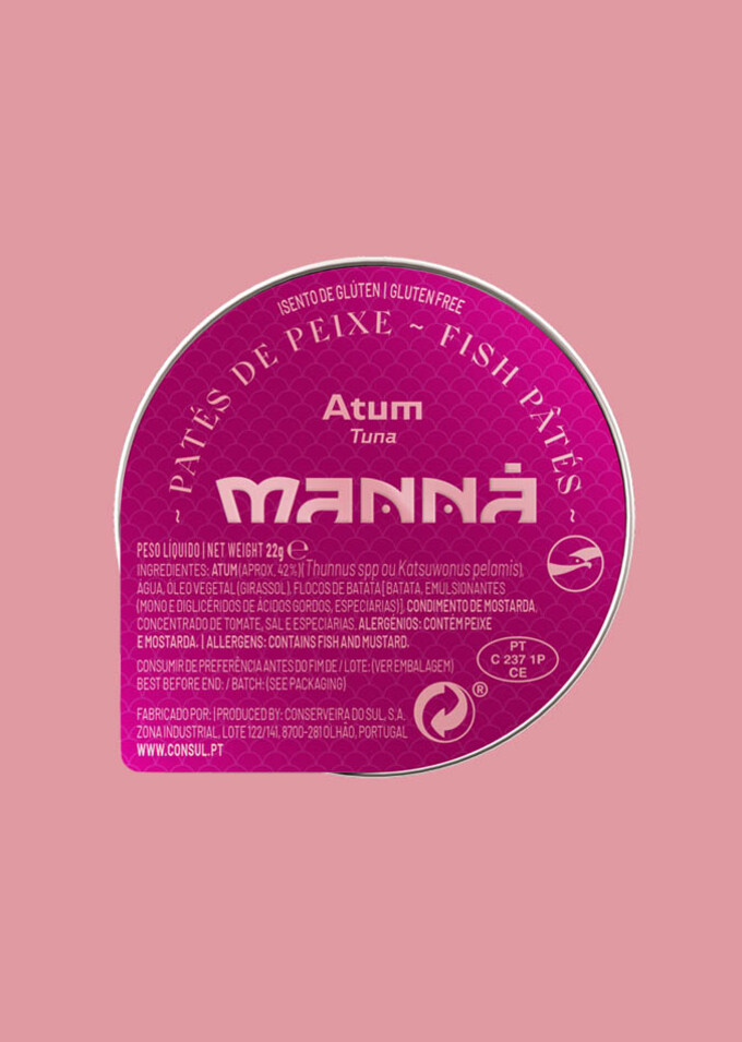 Paté de Atún caja de 100 un. de 22g Manná - Manná - 5601721732017